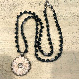 Handmade Crochet beaded Tibetan necklace